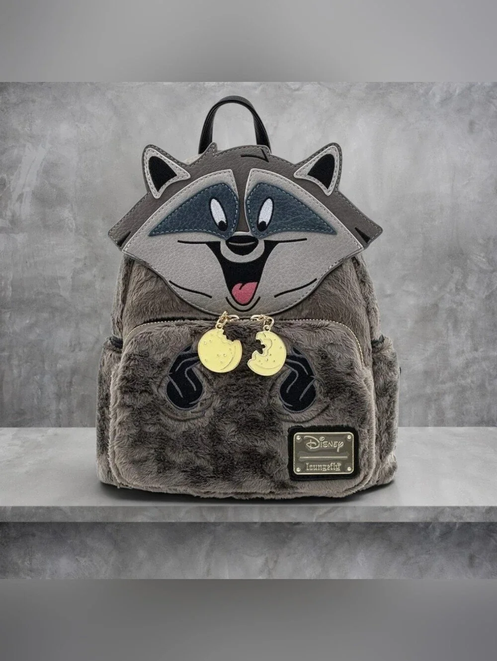 RARE Loungefly Disney Plush Meeko Racoon Pocahontas Backpack 🩶 - Picture 1 of 8